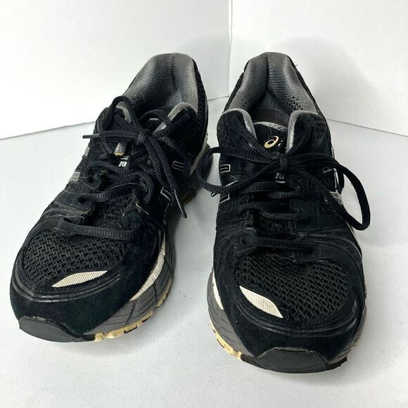 Asics Women’s Black Footbalance Gel-Kayano 18 Low Top Athletic Running Walking S - Picture 2 of 8